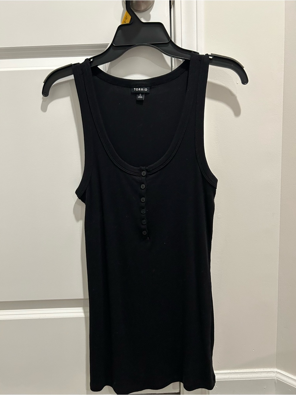 torrid Black Scoop Neck Button-Front Tank